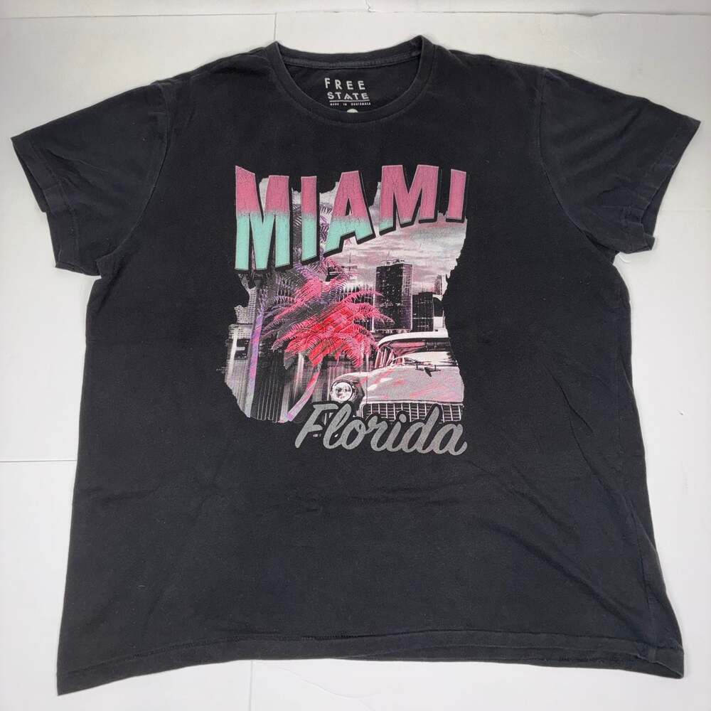 Free State Men Miami Florida Graphic T-Shirt Size Large